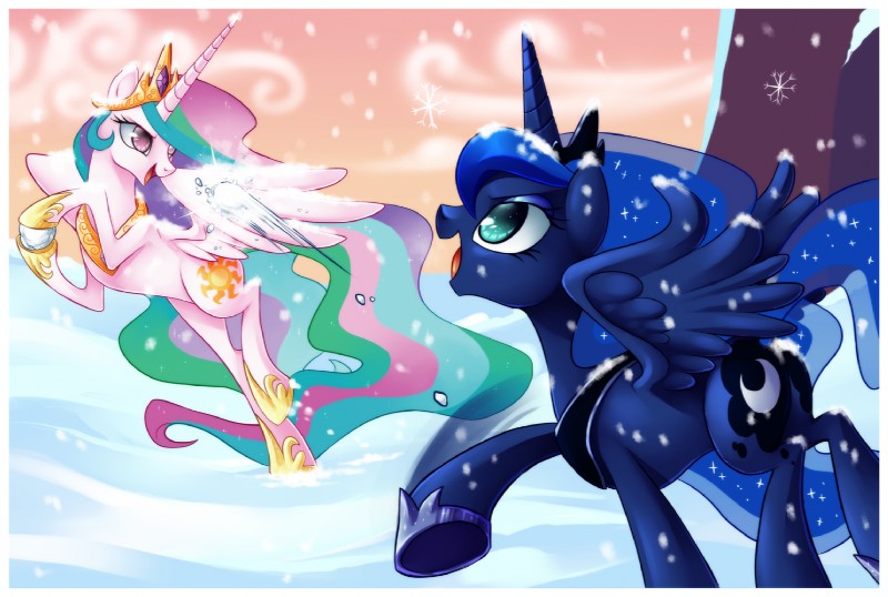 princess celestia and princess luna (friendship is magic and etc) created by centchi