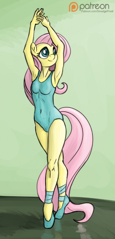 anthro anthrofied ballerina ballet ballet_leotard biped clothing dance_shoes dancewear dancing en_pointe female fifth_position_arms_(ballet) footwear fourth_position_arms_(ballet) leotard pointe_shoes pose shoes solo text smudge_proof friendship_is_magic hasbro my_little_pony fluttershy_(mlp) equid equine horse mammal pony digital_media_(artwork) hi_res sketch url