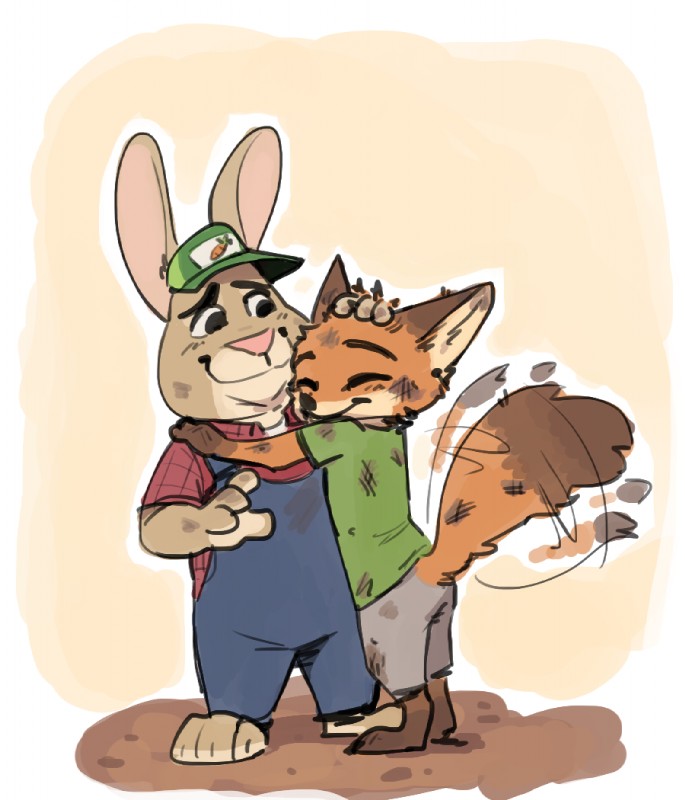 nick wilde and stu hopps (zootopia and etc) created by fuel (artist)