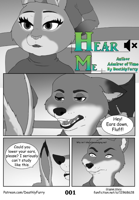 anthro clothed clothing deaf dipstick_ears duo ear_markings female male multicolored_ears pencil_(object) speech_bubble text deathlyfurry disney zootopia judy_hopps nick_wilde canid canine fox lagomorph leporid mammal rabbit comic english_text hi_res monochrome url