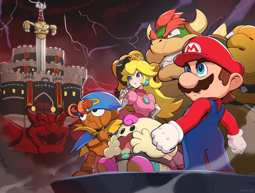 mallow, princess peach, geno, bowser, mario, and etc (super mario rpg legend of the seven stars and etc) created by gonzarez1938