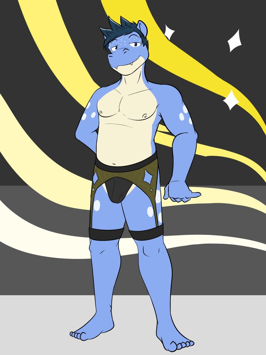 abstract_background accessory anthro anthrofied clothed clothing garter garter_belt garter_straps male navel nipples pokemorph solo topless underwear underwear_only fuze nintendo pokemon generation_3_pokemon pokemon_(species) spheal 3:4 full-length_portrait hi_res portrait