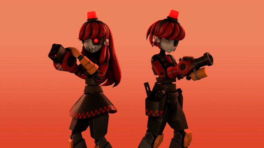 alarm_siren duo female gun_arm hair machine male ranged_weapon red_hair simple_background smile weapon thevestige team_fortress_2 valve dell_spencer dispenser_(team_fortress_2) mimi_sentry sentry_gun_(team_fortress_2) humanoid robot 16:9 3d_(artwork) digital_media_(artwork) hi_res source_filmmaker_(artwork) widescreen