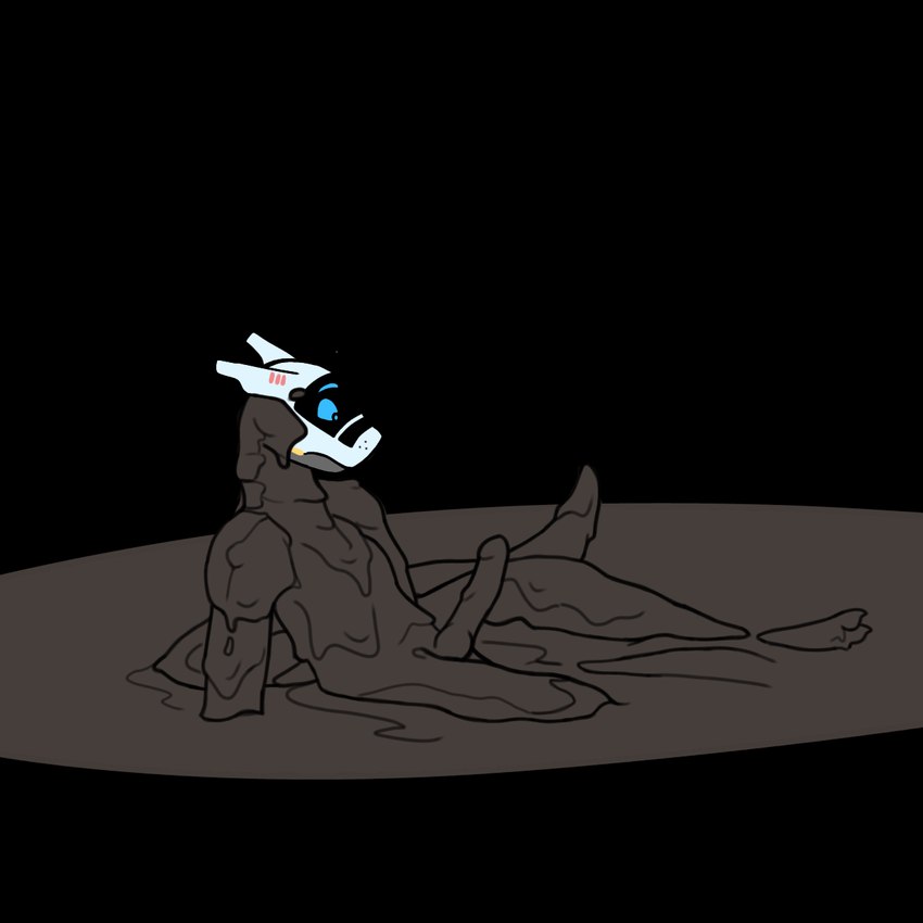 anthro dirty erection genitals male messy mud mud_covered muddy penis puddle screen screen_face simple_background sitting sitting_on_ground solo synthetic tail transparent_background visor wam perrygoat synth_(vader-san) 1:1 alpha_channel hi_res