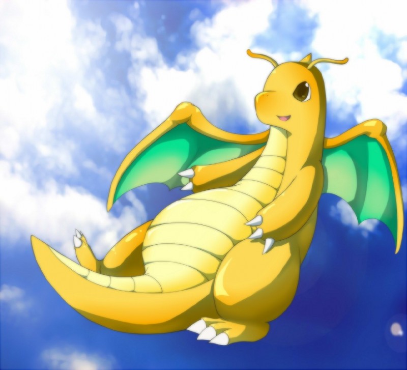 ambiguous_gender big_eyes cloud flying membrane_(anatomy) membranous_wings open_mouth orange_body orange_skin outside sky skyscape solo tail wings okunawa mythology nintendo pokemon dragon dragonite generation_1_pokemon mythological_creature mythological_scalie pokemon_(species) scalie