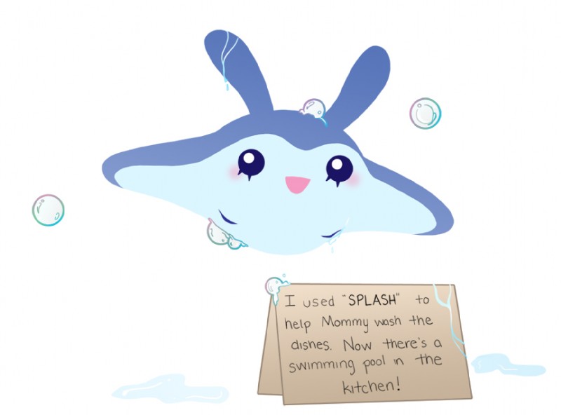 blush bubble conversational_sign female gills humor looking_at_viewer placard sign solo text torturebunni dogshaming nintendo pokemon generation_4_pokemon mantyke pokemon_(species) english_text meme