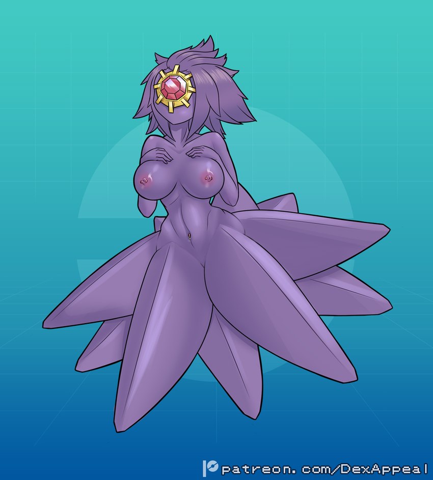 breasts female gem hair jewelry monster_girl_(genre) navel navel_piercing nipple_piercing nipples nude piercing pokemorph purple_body simple_background solo tentacles dex_appeal nintendo pokemon animal_humanoid asterozoan asterozoan_humanoid echinoderm echinoderm_humanoid generation_1_pokemon humanoid marine marine_humanoid pokemon_(species) scylla starmie hi_res