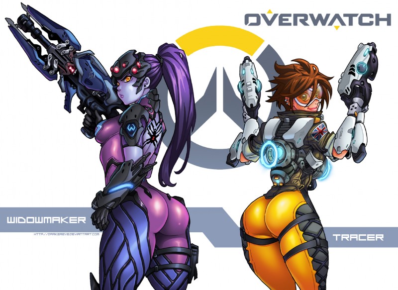 tracer and widowmaker (blizzard entertainment and etc) created by darkereve