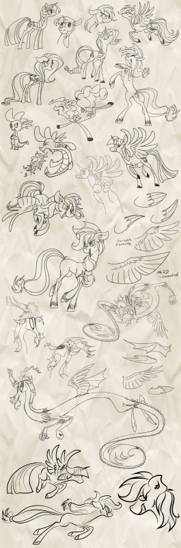 antlers art_dump bedroom_eyes feathered_wings feathers female fire fur group hair half-closed_eyes horn looking_at_viewer narrowed_eyes seductive tail tail_tuft tuft wings grievousfan friendship_is_magic hasbro my_little_pony mythology applejack_(mlp) discord_(mlp) fluttershy_(mlp) pinkie_pie_(mlp) rainbow_dash_(mlp) rarity_(mlp) spike_(mlp) twilight_sparkle_(mlp) chimera draconequus dragon earth_pony equid equine horse mammal mythological_creature mythological_equine mythological_scalie pegasus pony scalie unicorn winged_unicorn 2015 absurd_res hi_res monochrome sketch