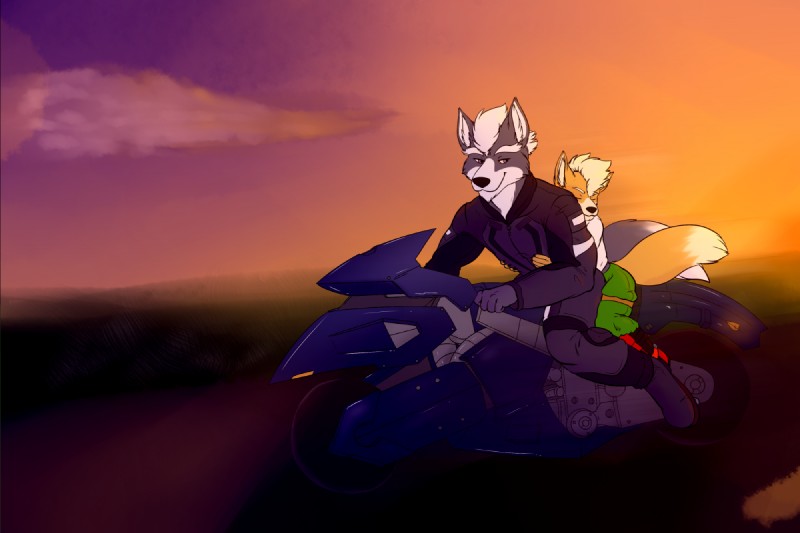 fox mccloud and wolf o'donnell (nintendo and etc) created by beezlebumawoken