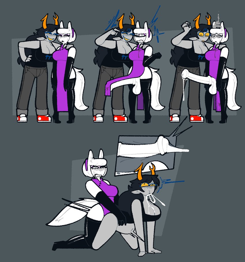 rose lalonde and vriska serket (ms paint adventures and etc) created by xenopavilia