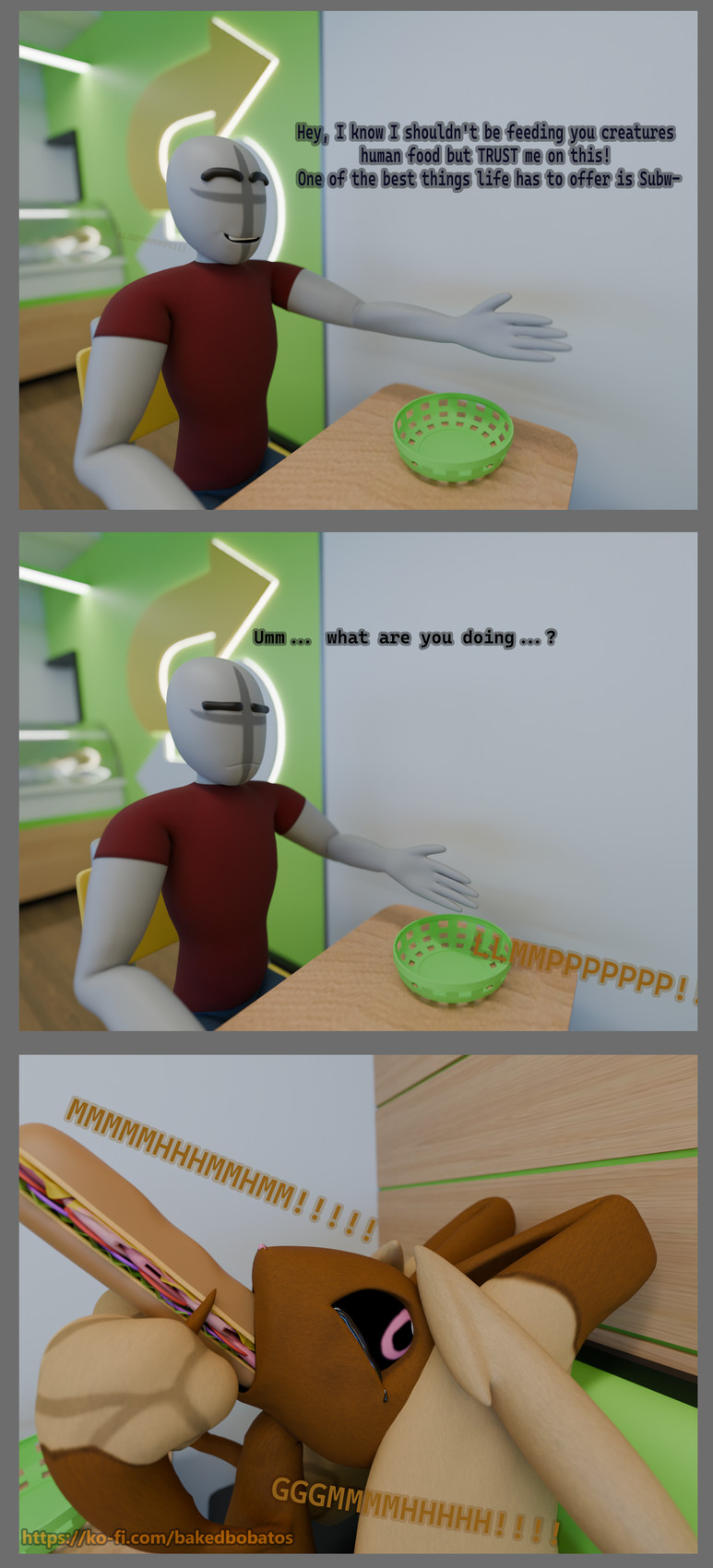 3_panel_comic anthro blue_bottomwear blue_clothing blue_pants bodily_fluids bottomwear brown_body brown_fur clothing deep_throat dialogue duo eating faceless_character faceless_male female floppy_ears fluffy food fur grey_body humor inside lop_ears male male/female oral oral_penetration pants penetration red_clothing red_shirt red_topwear restaurant sandwich_(food) shirt sitting subway tears text topwear worried bakedbobatos nintendo pokemon generation_4_pokemon humanoid lopunny pokemon_(species) 2025 3d_(artwork) absurd_res blender_(artwork) blender_cycles_(artwork) comic digital_media_(artwork) english_text hi_res