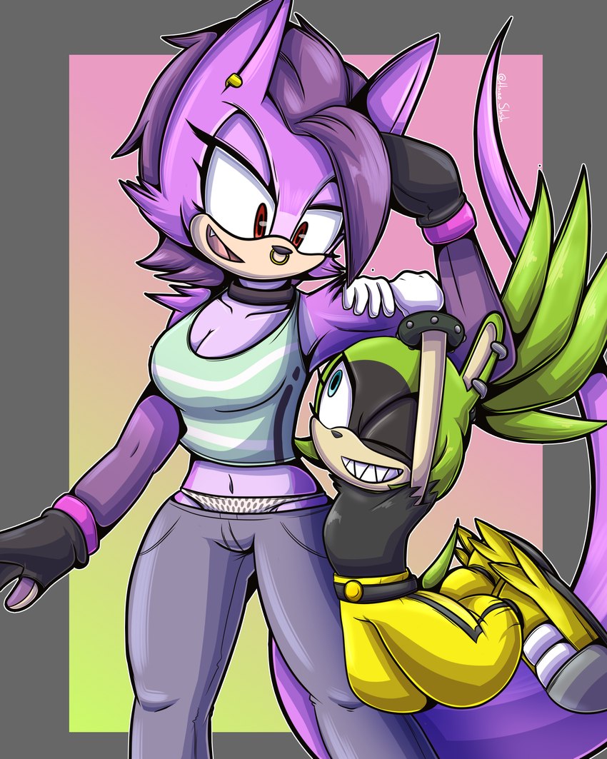 anthro duo female happy larger_female playing polka_dot_panties red_eyes sagging_pants size_difference haiiroslash idw_publishing sega sonic_the_hedgehog_(comics) sonic_the_hedgehog_(idw) sonic_the_hedgehog_(series) bre_the_kangaroo_(sonic_oc) surge_the_tenrec 4:5 absurd_res hi_res