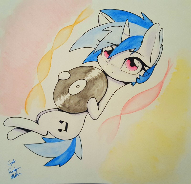 vinyl scratch (friendship is magic and etc) created by pudgeruffian