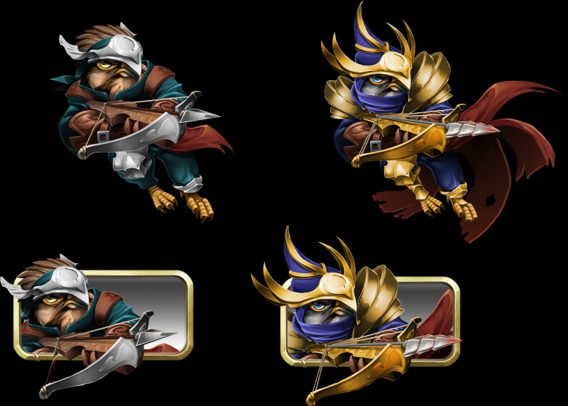 aiming angry anthro arbalist armor beak border cape clothing crossbow gold_(metal) gold_armor headgear helmet holding_object holding_weapon looking_at_viewer male ranged_weapon simple_background transparent_background transparent_border upgrade weapon unknown_artist primal_legends falkar accipitrid accipitriform avian bird alpha_channel hi_res official_art