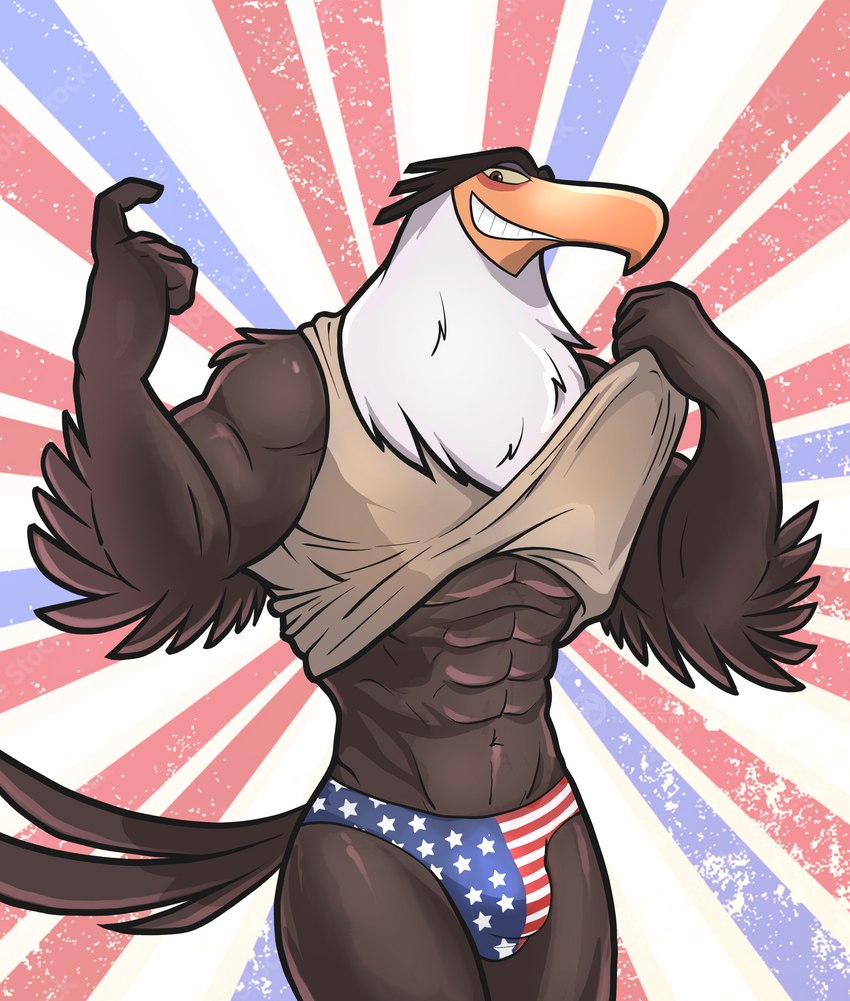 abs american_flag american_flag_bikini anthro athletic beak beckoning big_muscles bikini blush brown_body brown_fur bulge clothed clothing clothing_lift detailed_bulge elbow_feathers eyebrows feathered_wings feathers flag_bikini flag_clothing flag_swimwear fur gesture glistening glistening_body glistening_skin hair holidays larger_male looking_at_viewer male musclegut muscular muscular_anthro muscular_arms muscular_male muscular_thighs narrowed_eyes orange_beak presenting presenting_body presenting_bulge raised_clothing raised_eyebrow raised_shirt raised_topwear shirt shirt_lift simple_background size_difference smile smirk solo speedo swimwear tail tail_feathers text thick_thighs thong topwear two-piece_swimsuit underwear united_states_of_america white_body white_fur wide_hips wings dasoka tokuya 4th_of_july angry_birds rovio_entertainment sega mighty_eagle accipitrid accipitriform avian bald_eagle bird eagle mammal sea_eagle absurd_res digital_media_(artwork) hi_res