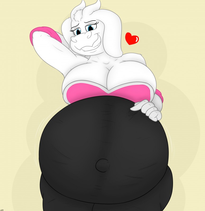 anthro belly big_belly big_breasts breasts clothed clothing female fur huge_belly hyper hyper_belly mature_anthro mature_female navel outie_navel pregnant pregnant_anthro pregnant_female solo white_body white_fur undyingwolf undertale undertale_(series) toriel boss_monster_(undertale) bovid caprine mammal absurd_res hi_res