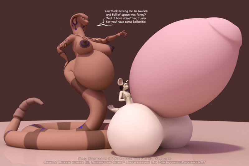 anthro apode balloonitus balls balls_expansion belly big_balls big_belly big_breasts big_ears big_penis breasts duo expansion female genital_expansion genitals hair huge_balls huge_belly huge_breasts huge_penis hyper hyper_balls hyper_belly hyper_genitalia hyper_penis legless male nipples non-mammal_breasts nude penis penis_expansion pregnant serpentine simple_background snake_hood text wide_hips anthroanim gang_xi_siyu jamila_queen_cobra siyu cobra dipodomyine draconcopode heteromyid kangaroo_rat mammal naga reptile rodent scalie snake 3:2 3d_(artwork) digital_media_(artwork) english_text