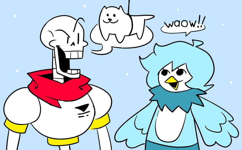 annoying dog, martlet, and papyrus (undertale (series) and etc) created by zepiereite