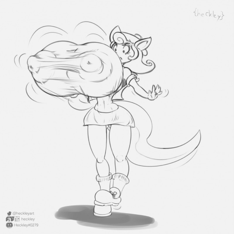 anthro areola big_breasts breast_expansion breasts clothed clothing expansion female hair hat headgear headwear huge_breasts nipple_outline nipples solo heckley camp_lazlo cartoon_network patsy_smiles herpestid mammal mongoose 1:1 2018 hi_res monochrome