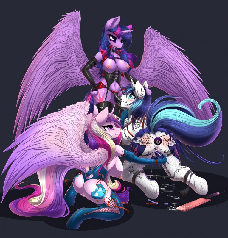princess cadance, shining armor, and twilight sparkle (friendship is magic and etc) created by mirapony