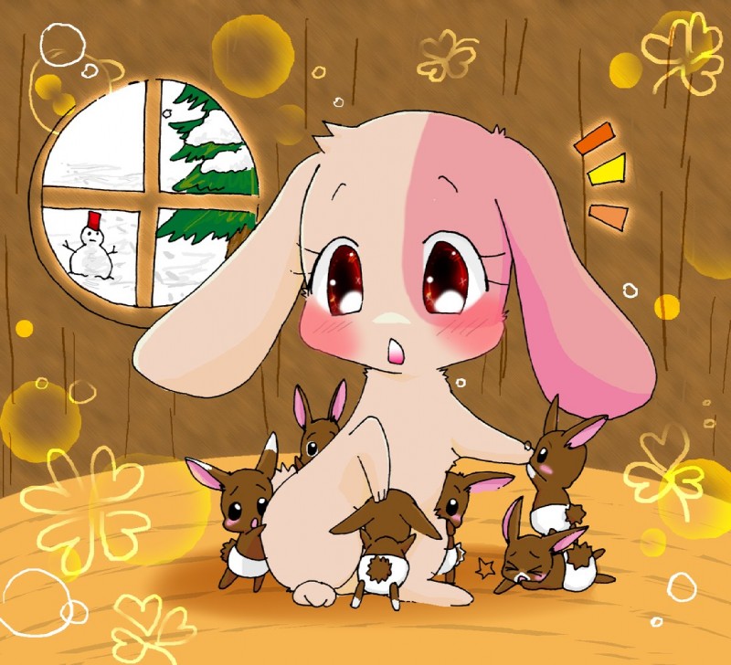 anthro baby blush brown_body brown_fur eyelashes female fur group inside litter_(animal) long_ears male male/female size_difference snow snowman window winter young unknown_artist happy_happy_clover pixiv sayuri_tatsuyama gaku's_baby_brothers kale's_baby_brothers mallow_(happy_happy_clover) domestic_rabbit lagomorph leporid lop_rabbit mammal oryctolagus rabbit sibling_(lore) triplets_(lore)