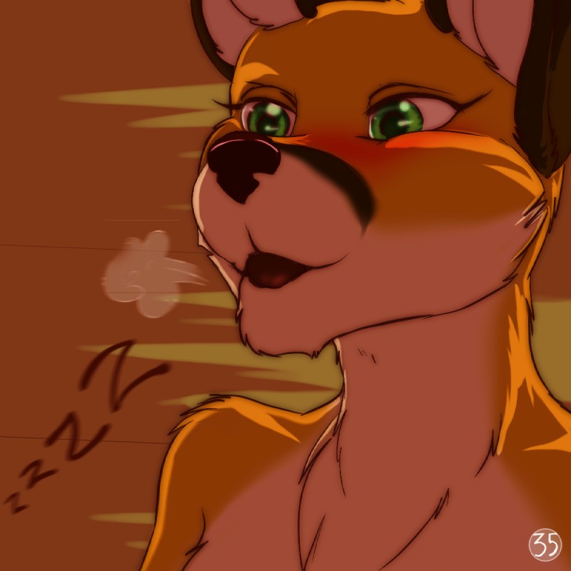 anthro blush breath female fur green_eyes nude panting sleeping solo sound_effects vowelless vowelless_sound_effect zzz lirkov canid canine fox mammal red_fox true_fox 1:1 2017 comic digital_media_(artwork)