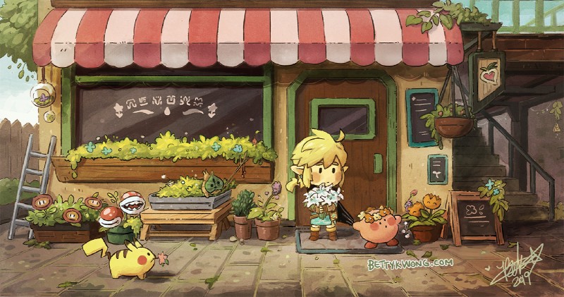 ambiguous_gender blonde_hair clothing cloud day detailed_background flower group hair humanoid_pointy_ears male outside plant pointy_ears text triforce bettykwong breath_of_the_wild kirby_(series) mario_bros nintendo pikmin pokemon the_legend_of_zelda kirby link makar alien elemental_creature elemental_humanoid flora_fauna generation_1_pokemon humanoid hylian korok mammal pikachu pikmin_(species) piranha_plant plant_humanoid pokemon_(species) purple_pikmin red_pikmin rodent waddling_head yellow_pikmin 2019 crossover signature url