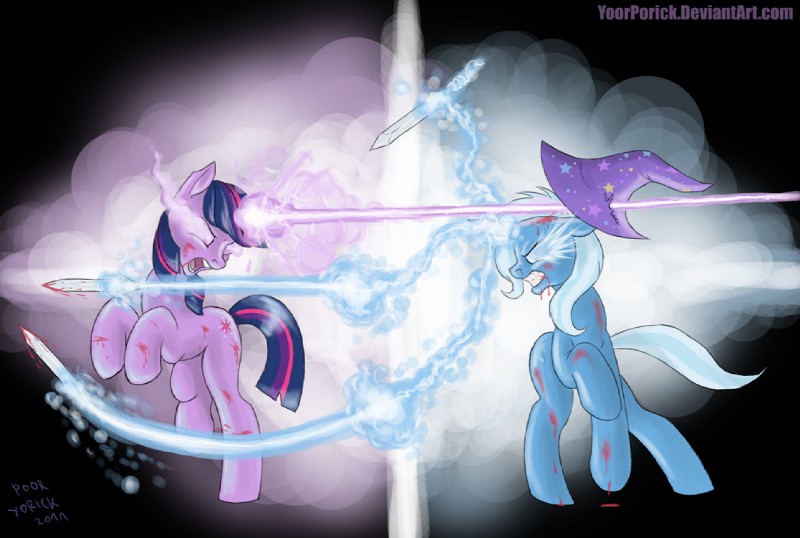 trixie and twilight sparkle (friendship is magic and etc) created by poor yorick