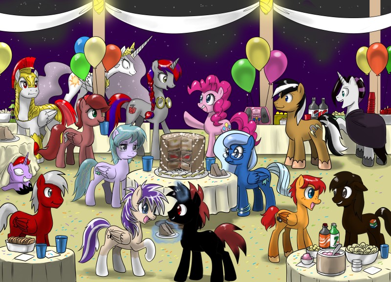 princess celestia, pinkie pie, ryan speedhooves, captain courage, snapshot, and etc (friendship is magic and etc) created by john joseco