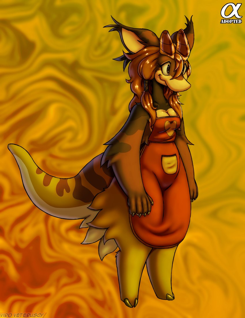 anthro apron breasts clothing female hair horn non-mammal_breasts solo thick_thighs wide_hips viroveteruscy if_hell_had_a_taste mythology teldryntaylth_ensha dragon mythological_creature mythological_scalie scalie 2025 absurd_res digital_media_(artwork) hi_res