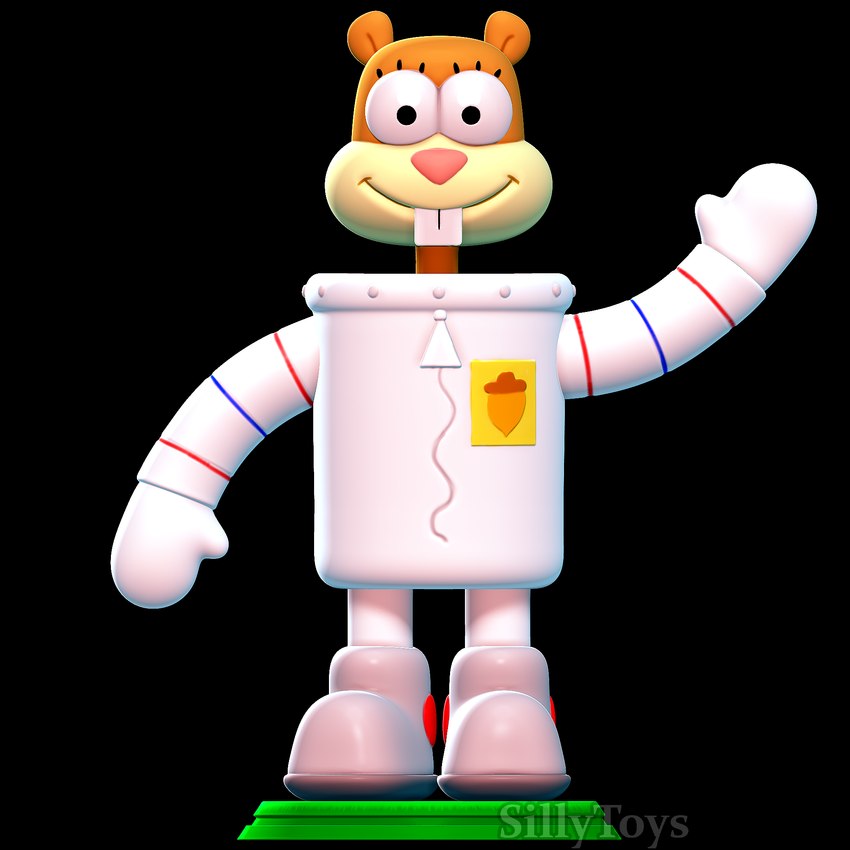 3d_modeling 3d_print anthro black_background boots brown_body clothed clothing female food footwear fruit gesture gloves handwear nut_(fruit) plant pose shoes simple_background smile solo stripes teeth waving zipper sillytoys nickelodeon spongebob_squarepants sandy_cheeks mammal rodent sciurid 1:1 3d_(artwork) digital_media_(artwork) hi_res pinup