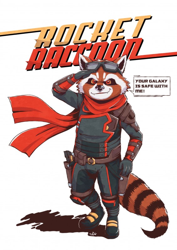 rocket raccoon (guardians of the galaxy and etc) created by aotoaka