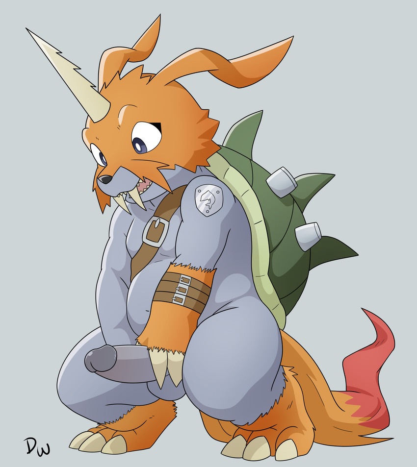 aged_down anthro balls belly claws erection fur genitals horn humanoid_genitalia humanoid_penis male orange_body orange_fur penis shell slightly_chubby solo tusks young darkwolf79 bandai_namco digimon digimon_(species) zudomon absurd_res hi_res