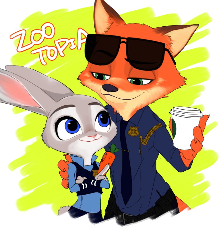 judy hopps and nick wilde (zootopia and etc) created by げん
