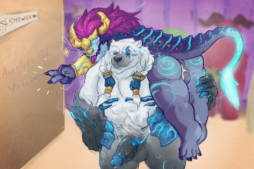 aurelion sol and volibear (league of legends and etc) created by galrock