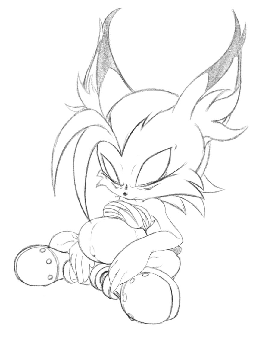 anthro big_ears breasts clothing crossed_legs eyes_closed female footwear meditation pregnant shoes sitting solo tape raccoonshinobi archie_comics sega sonic_the_hedgehog_(archie) sonic_the_hedgehog_(comics) sonic_the_hedgehog_(series) conquering_storm felid feline lynx mammal 3:4 hi_res monochrome sketch