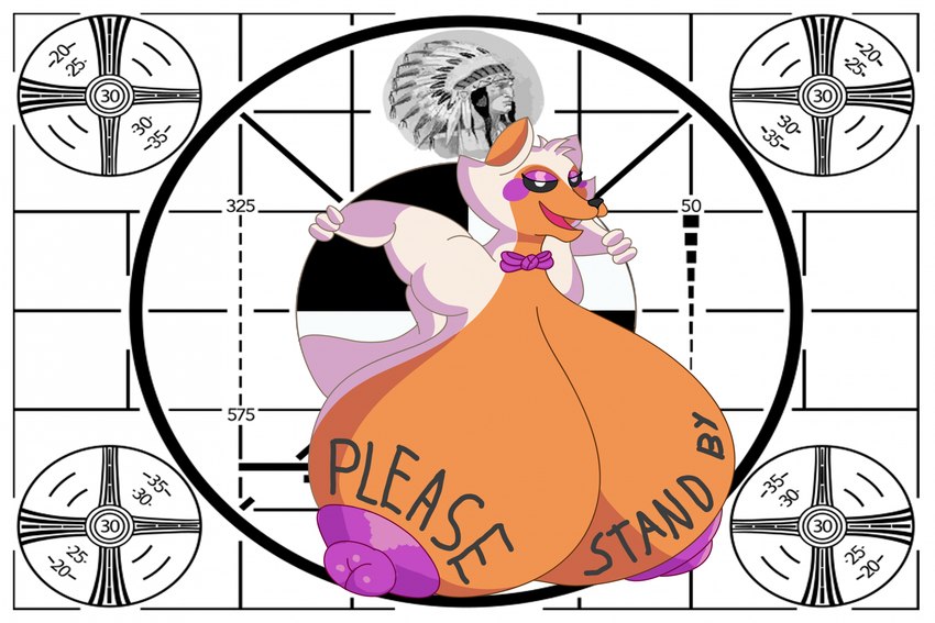 anthro areola big_areola big_breasts black_nose black_sclera bow_tie breasts eyeshadow female hair huge_areola huge_breasts hyper hyper_breasts hyper_nipples looking_at_viewer makeup nipples open_mouth open_smile orange_breasts orange_inner_ear pink_mouth purple_areola purple_bow_tie purple_cheeks purple_eyeshadow purple_nipples simple_background smile smiling_at_viewer smug solo technical_difficulties text text_on_body text_on_breast white_background white_body white_ears white_eyes white_hair jacalope five_nights_at_freddy's five_nights_at_freddy's_world scottgames lolbit_(fnaf) canid canine fox mammal 2024 cel_shading colored digital_media_(artwork) english_text hi_res shaded