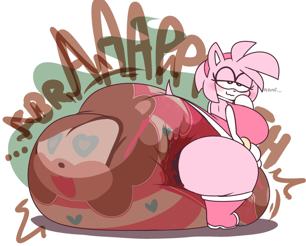 anthro big_breasts big_diaper blush bodily_fluids breasts crouching diaper diaper_transformation excessive_feces feces female heart_eyes heart_pupils heart_symbol huge_diaper onomatopoeia pooping soiled_diaper soiling soiling_diaper solo sound_effects stink_fumes text thick_thighs transformation unclean_diaper used_diaper dummydoodles sega sonic_the_hedgehog_(series) amy_rose mocha_(dummydoodles) animate_inanimate diaper_creature eulipotyphlan hedgehog mammal absurd_res hi_res