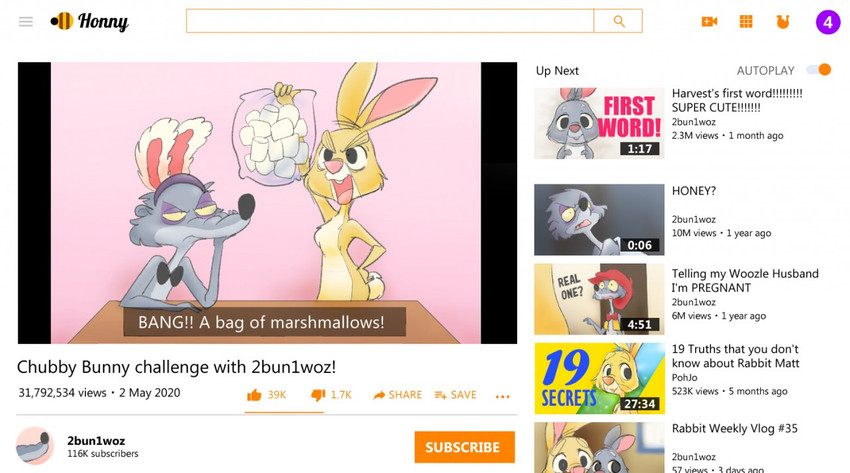 anthro bow_tie candy dessert dialogue fake_ears fake_rabbit_ears food grumpy humor long_ears male male/male marshmallow text 4pcsset disney winnie_the_pooh_(franchise) youtube rabbit_(winnie_the_pooh) stan_the_woozle lagomorph leporid mammal rabbit woozle english_text