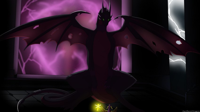 4_fingers black_body dark duo female feral fingers glowing glowing_eyes horn larger_female male portal shadow size_difference smaller_male smoke standing tail thunder wings young apollyondragon activision mythology spyro_the_dragon corrupt_cynder cynder sparx spyro arthropod dragon dragonfly insect mythological_creature mythological_scalie scalie 2023 digital_drawing_(artwork) digital_media_(artwork) signature
