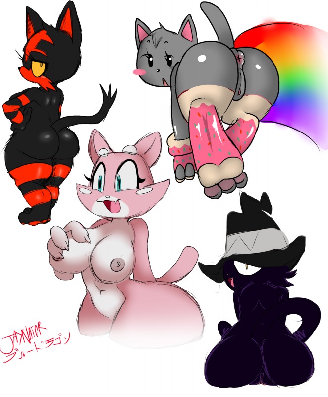 3_toes alternate_form anthro anthrofied anus areola big_breasts big_butt blush breasts butt clothing erect_nipples feet female food food_print genitals hat headgear headwear huge_breasts legwear nipples nude open_mouth pokemorph presenting presenting_hindquarters pussy rainbow rainbow_trail solo stockings text thick_thighs toes wide_hips jaynatorburudragon nintendo nyan_cat_(copyright) pokemon pop-tarts soul_eater super_planet_dolan blair_(soul_eater) nyan_cat shima_luan domestic_cat felid feline felis generation_7_pokemon litten mammal pokemon_(species) 2016 absurd_res digital_media_(artwork) hi_res japanese_text meme signature