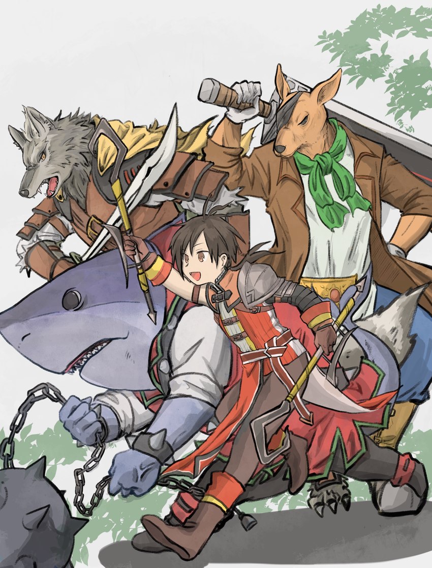 garoo, garr, nowa, and yuferius vii (eiyuden chronicle) created by tsuruta