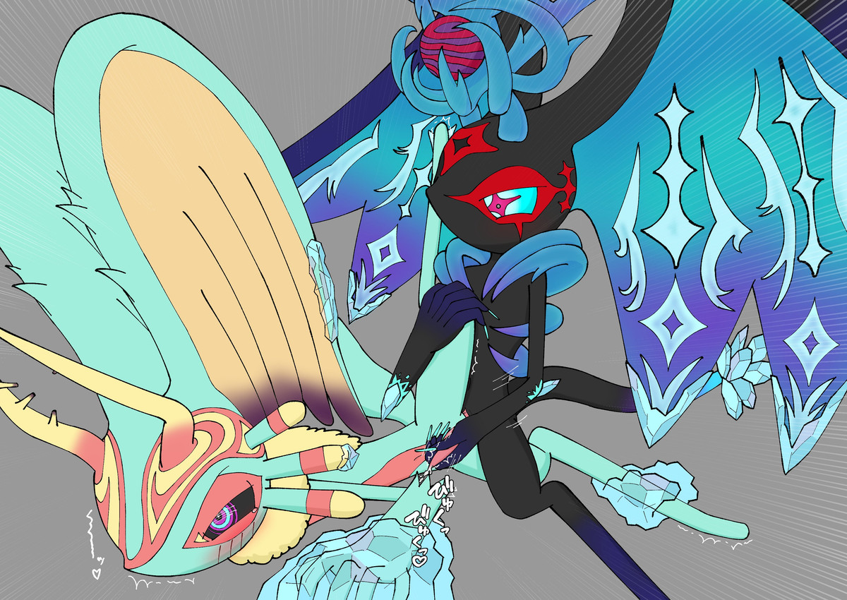 anal anal_penetration anthro antlers biped black_body black_sclera blush blush_lines bodily_fluids chest_tuft countershading crystal cum cum_while_penetrated cumshot digitigrade dipstick_tail duo ejaculation fluffy fluffy_tail fur genital_fluids genitals grey_background handjob handjob_while_penetrating head_wings heart_eyes heart_symbol horn huge_wings leg_glider_position looking_at_another looking_at_partner male male/male markings mouthless multicolored_body multicolored_eyes multicolored_fur narrowed_eyes neck_tuft one_leg_up orange_body orange_fur penetration penile penile_penetration penis penis_in_ass pink_eyes pink_penis pupils questionable_consent raised_leg restrained_arms restrained_legs sex simple_background spiked_tail spikes spikes_(anatomy) star_eyes tail tail_markings tan_body tan_fur tapering_penis teal_body teal_eyes teal_fur teal_sclera tears tears_of_pleasure text thrusting tuft unusual_eyes unusual_wing_placement wings ahab_null kirby_(series) nintendo fecto_elfilis genwel_meteonelfilis alien chinchilla chinchillid mammal rodent starling_(kirby) 2025 absurd_res digital_drawing_(artwork) digital_media_(artwork) hi_res japanese_text brother_(lore) incest_(lore) sibling_(lore)