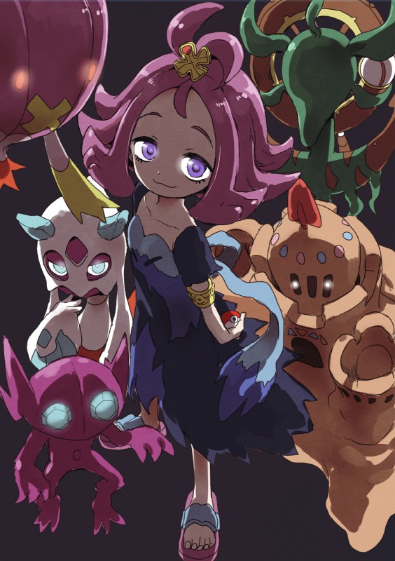 clothed clothing female glowing glowing_eyes grey_background group holding_object holding_pokeball human_focus looking_at_viewer not_furry pokeball pose sand simple_background standard_pokeball team_pose yamamoto_souichirou nintendo pokemon acerola_(pokemon) pokemon_trainer dhelmise drifblim elemental_creature froslass generation_3_pokemon generation_4_pokemon generation_7_pokemon human humanoid mammal mineral_fauna palossand pokemon_(species) sableye sand_creature spirit 2016 hi_res