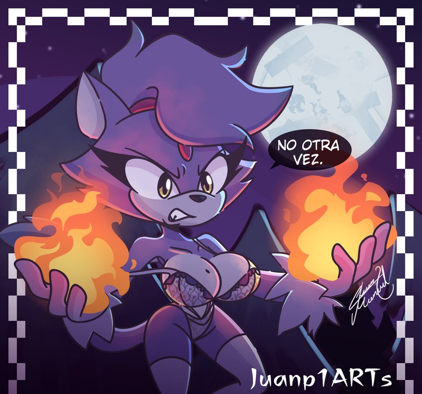 blaze the cat (sonic the hedgehog (series) and etc) created by juanp1arts