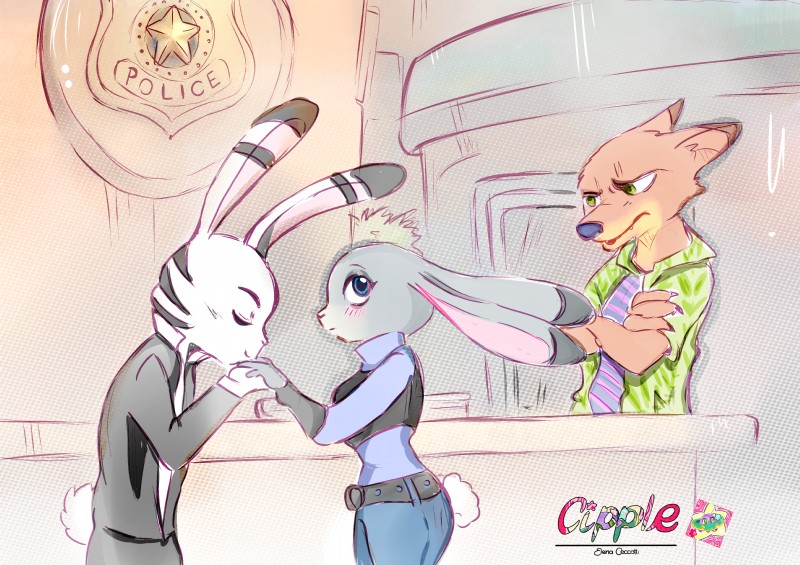 jack savage, judy hopps, and nick wilde (zootopia and etc) created by cipple