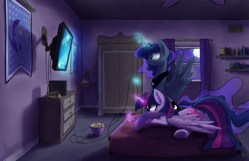 princess luna and twilight sparkle (friendship is magic and etc) created by darkflame75