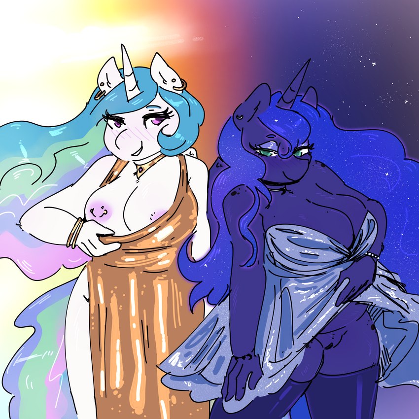 princess celestia and princess luna (friendship is magic and etc) created by currentlytr ash