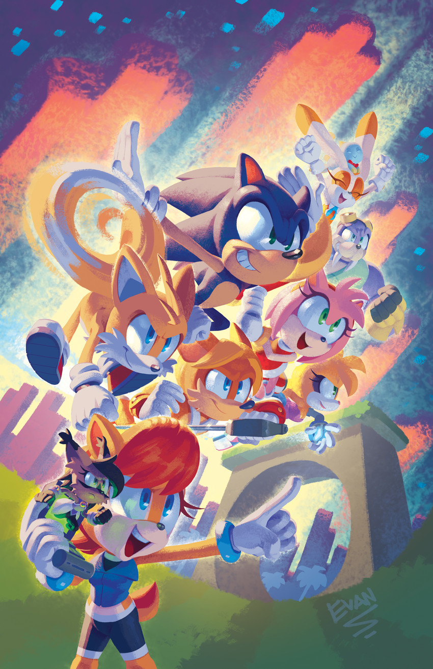 antoine d'coolette, sonic the hedgehog, cream the rabbit, rotor the walrus, cheese the chao, and etc (sonic the hedgehog (archie) and etc) created by evan stanley